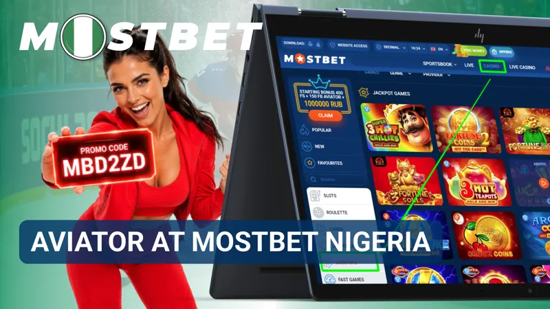 Aviator game screen showing a climbing aircraft, rising multiplier, and cash-out controls on MostBet Nigeria.