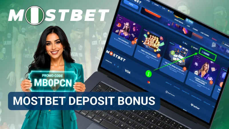 Deposit bonus banner displaying additional rewards linked to account funding on MostBet Nigeria.