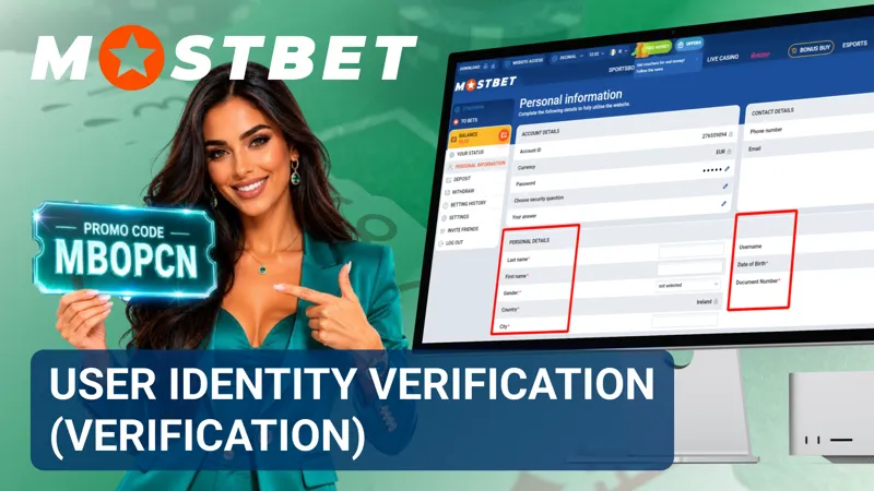 Identity verification page displaying document confirmation requirements on Mostbet.