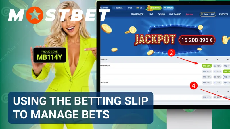 Betting slip interface displaying selected markets, odds, and stake settings.