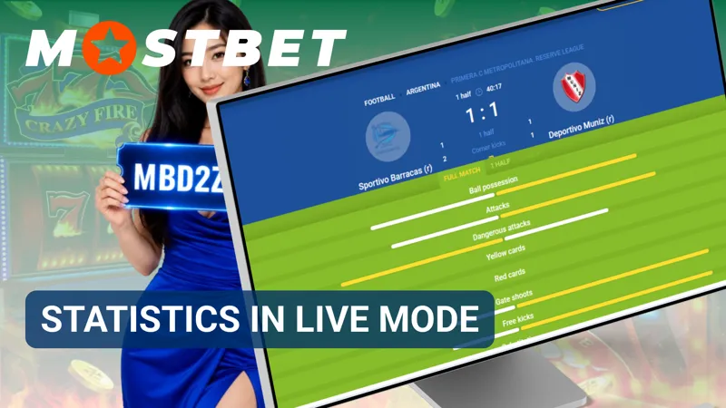 Live statistics panel displaying match data, performance indicators, and game trends.