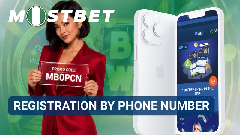 Phone registration form with a mobile number field for creating a MostBet Nigeria account.