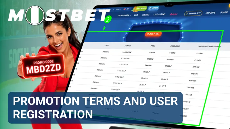 Registration guide displayed alongside the official terms and conditions of the welcome promotion.